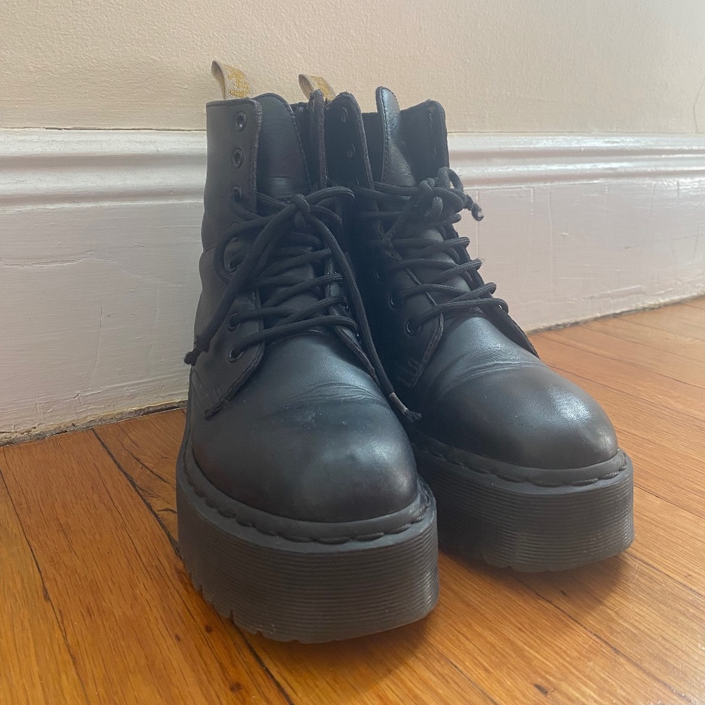 Vegan Leather Dr Martens Platform Boots